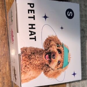 Unk Pet Hat - Teal/White Dog Visor - Small